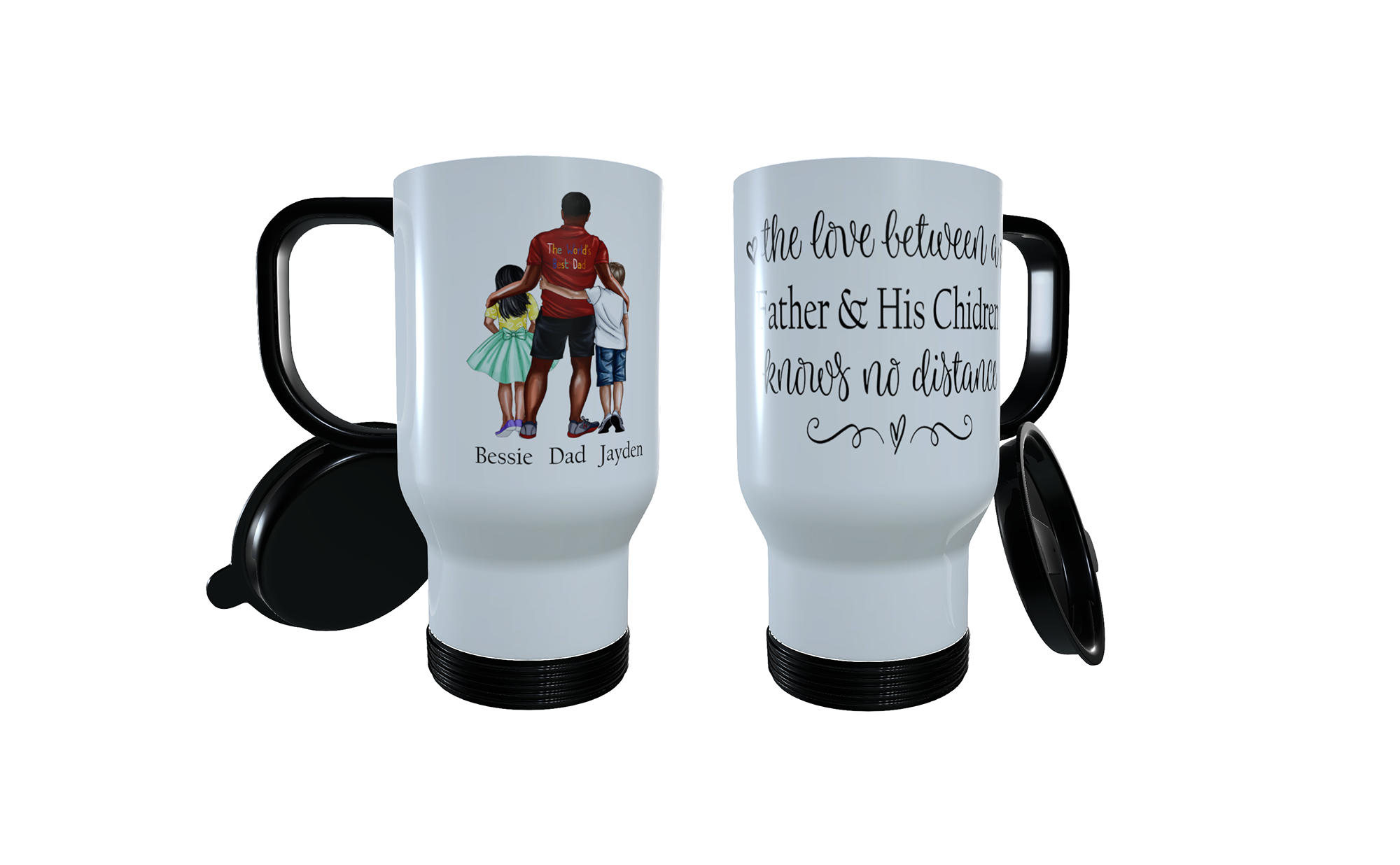 Father & Children Travel Mug, Custom Daddy Travel Mug